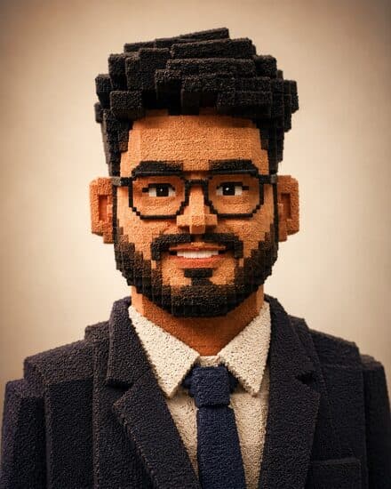 Pixel-art portrait of Vishnu Vijay
